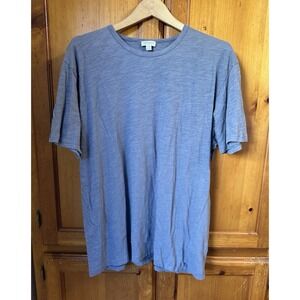 Sunspel Men's XXL 2XL T Shirt Tee Blue Cotton Short Sleeve Made in Portugal Top